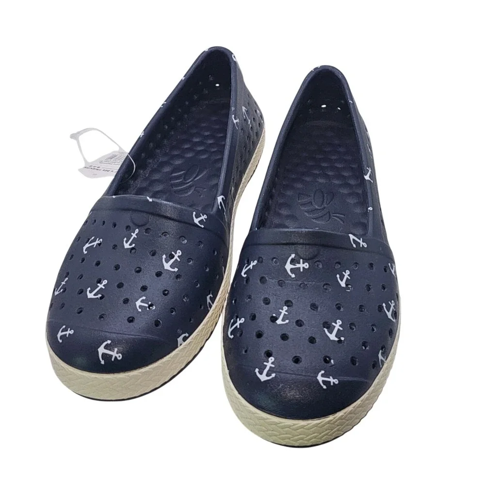 Joybees Eva Navy‎ Anchors Espadrille Comfort Shoes Womens Size 7